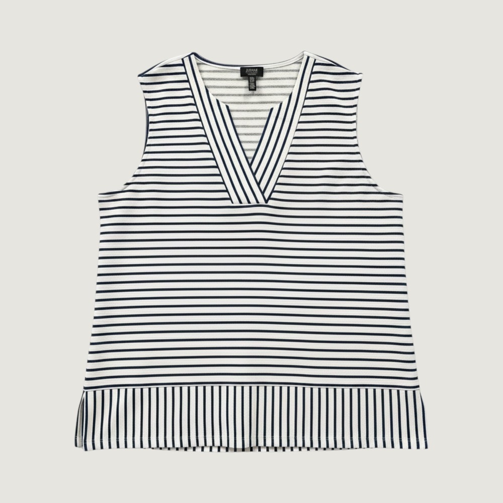 Jones New York XXL Blue White Striped Womens Blouse